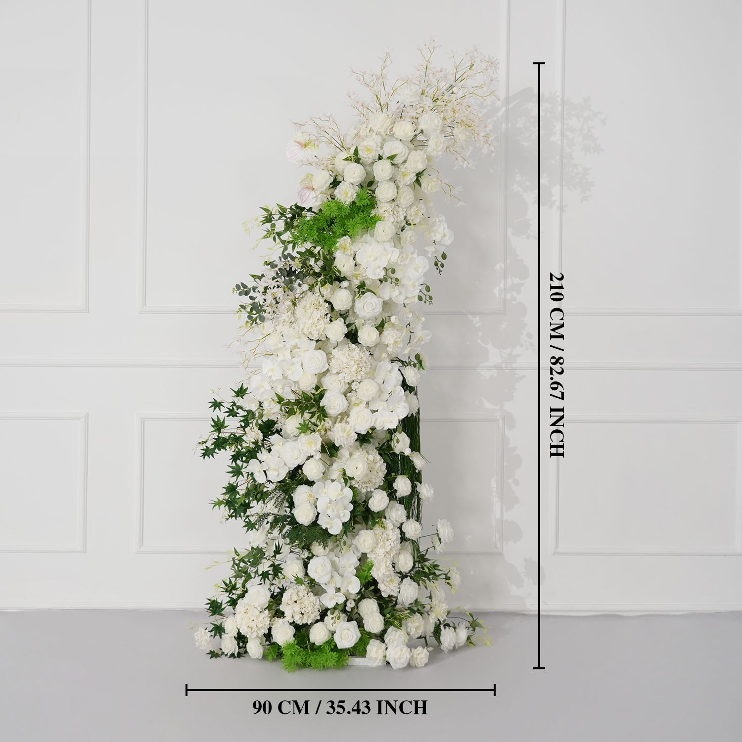 Uflower White Floral Greenery Horn Arch Wedding Party Backdrop Decor