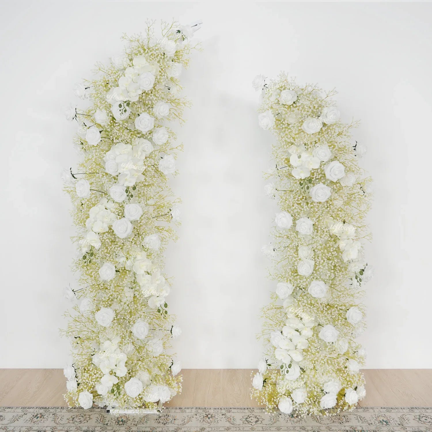 White Flower Row Decor Wedding Backdrop Horn Arch - Uflower
