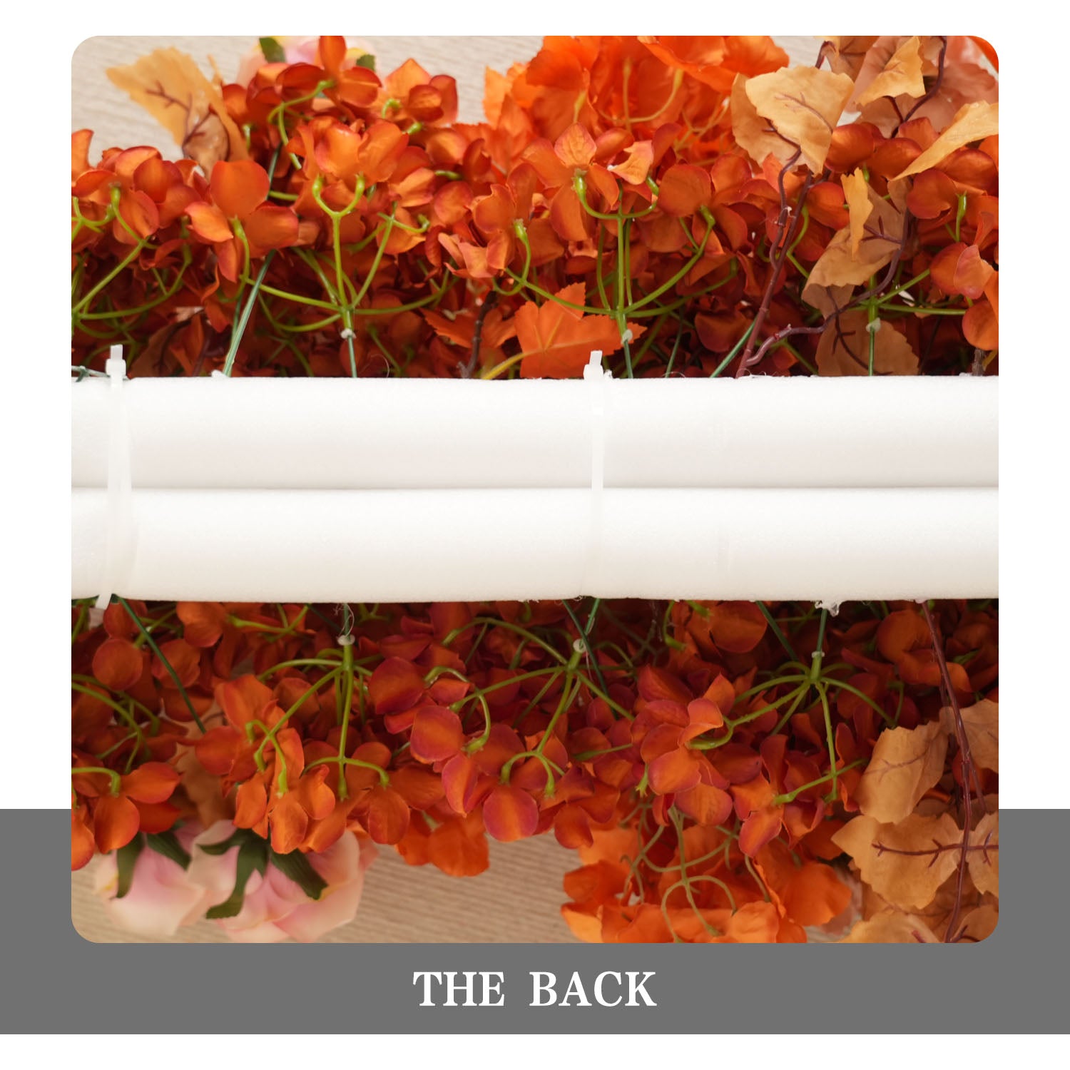 Uflower Artificial Autumn Pink Flower Row Wedding KT Backdrop Decor