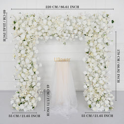 White Rose Flower Row Wedding Background Frame Arch