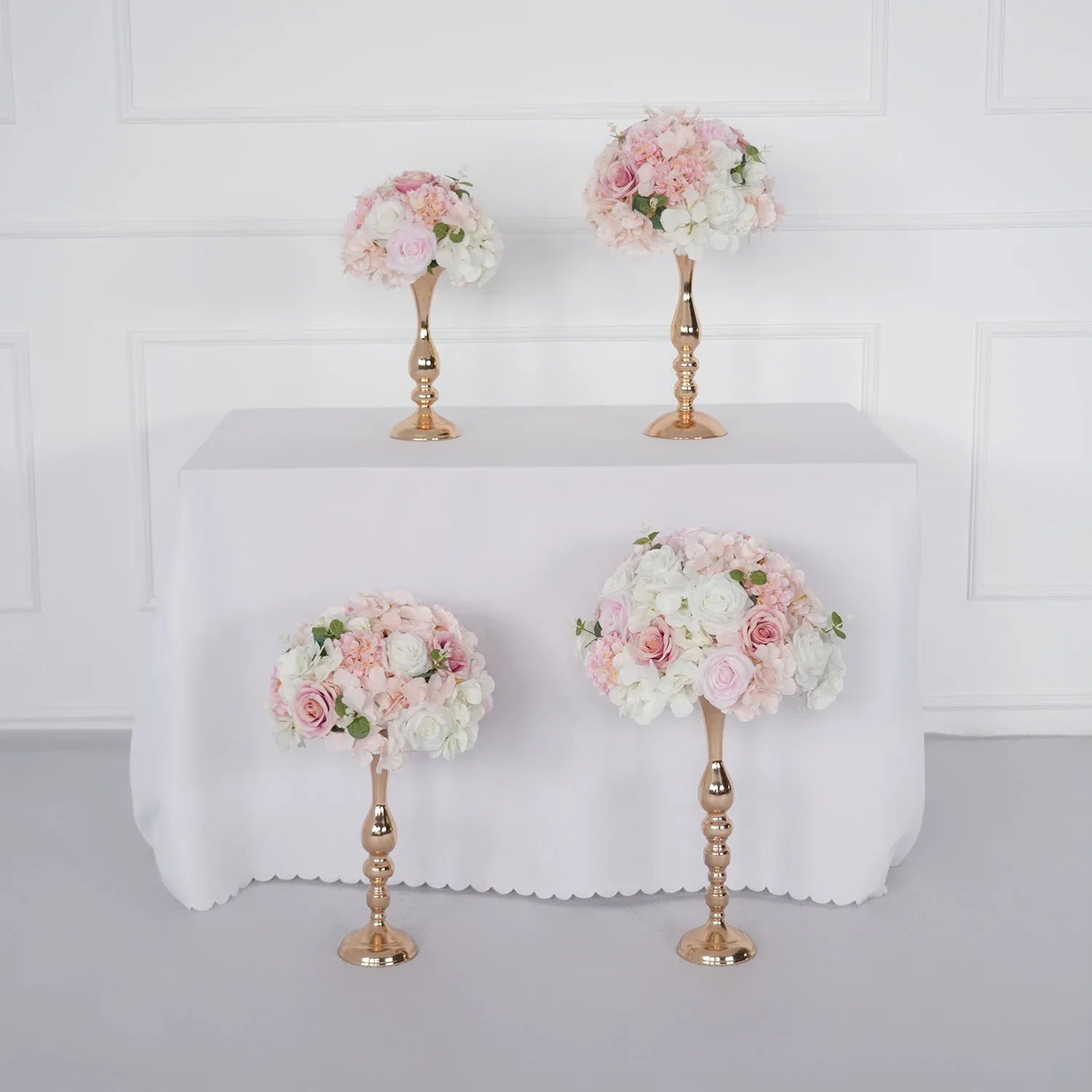 Uflower Pink Table Centerpiece Floral Ball Wedding Table Decoration - Uflower