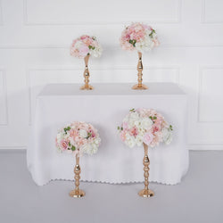 Uflower Pink Table Centerpiece Floral Ball Wedding Table Decoration