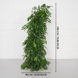 Uflower Green Leaf Horn Arch Wedding Party Backdrop Decor