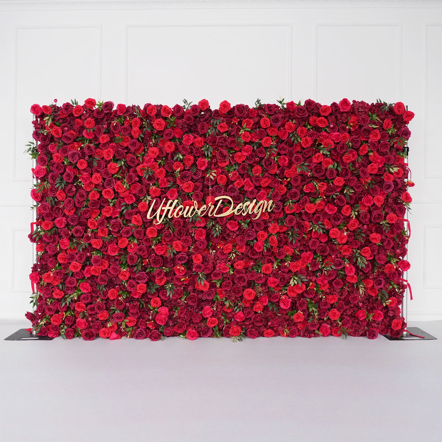 Uflower Artificial Red Rose Wall Wedding Backdrop Decor