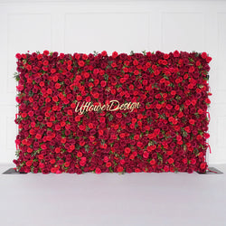 Uflower Artificial Red Rose Wall Wedding Backdrop Decor