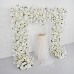 White Rose Flower Row Wedding Background Frame Arch