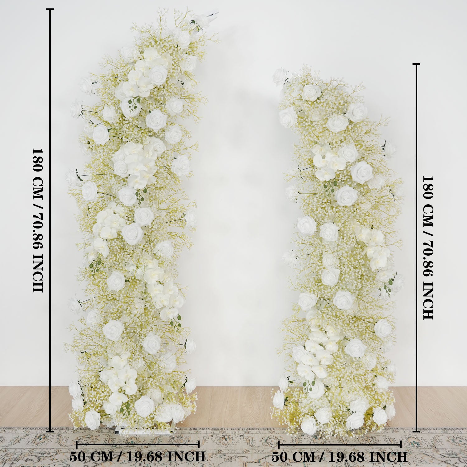 White Flower Row Decor Wedding Backdrop Horn Arch