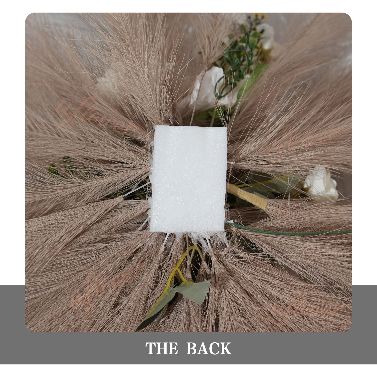 Uflower Pampas Grass Rose Wedding Floral Arrangement KT Backdrop Decor