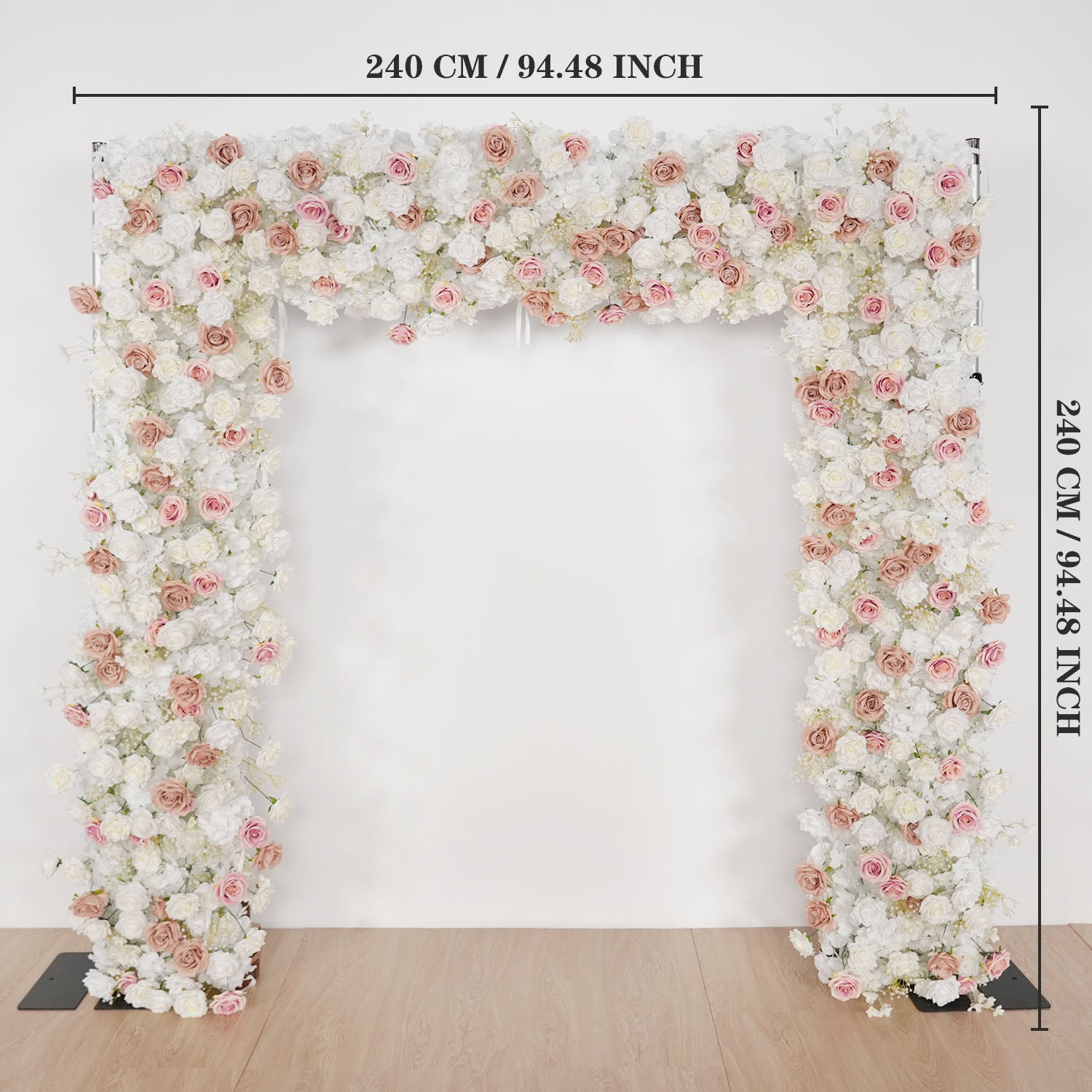 Uflower Pink Khaki Rose Wedding Background Flower Arrangement Arch Decoration