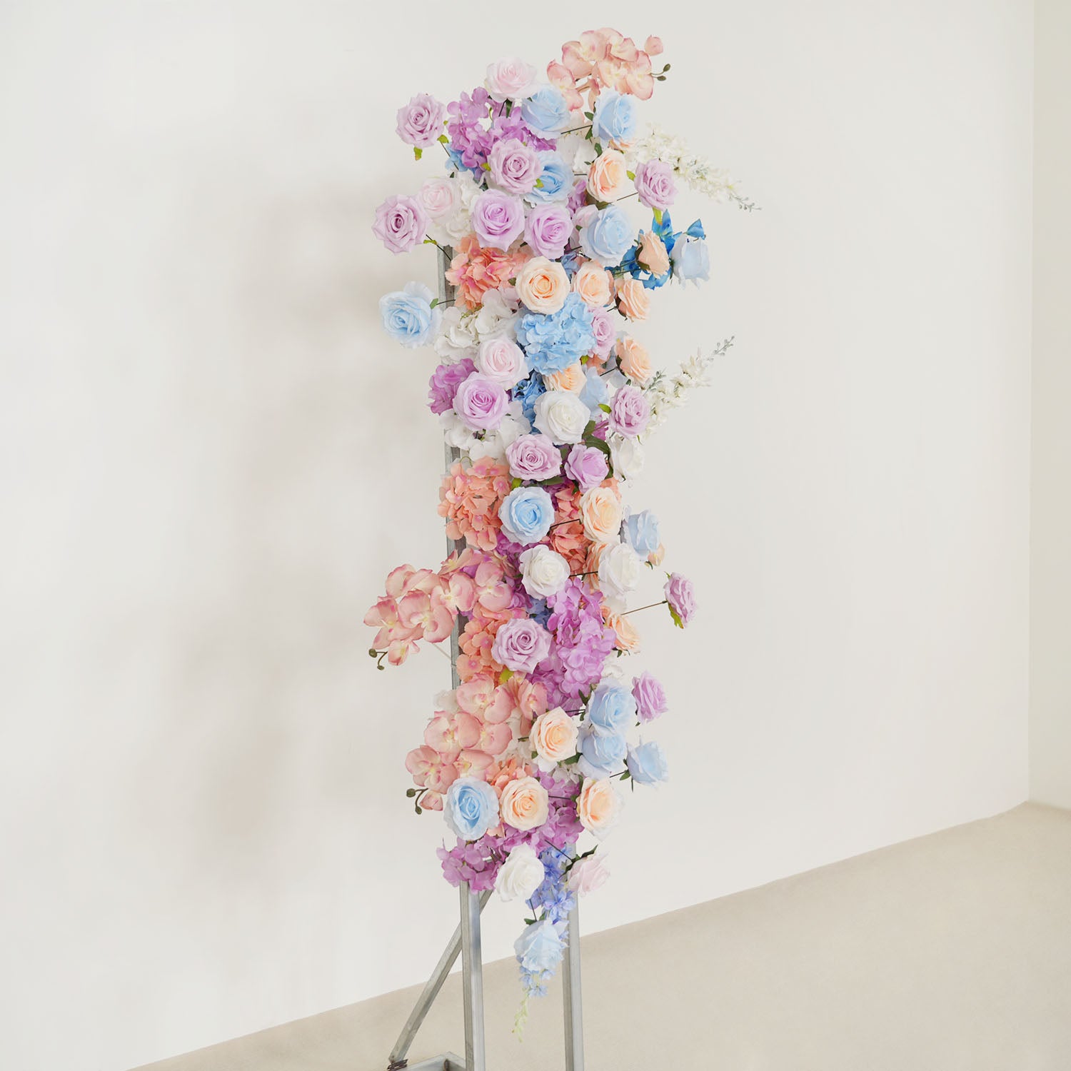 Uflower Purple Blue Rose Wedding Background Arch KT Board Decoration Flower Arrangement