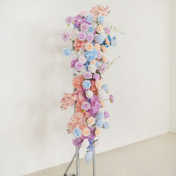 Uflower Purple Blue Rose Wedding Background Arch KT Board Decoration Flower Arrangement