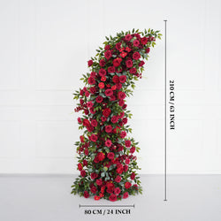 Uflower Red Rose Floral Arch Wedding Backdrop Decor
