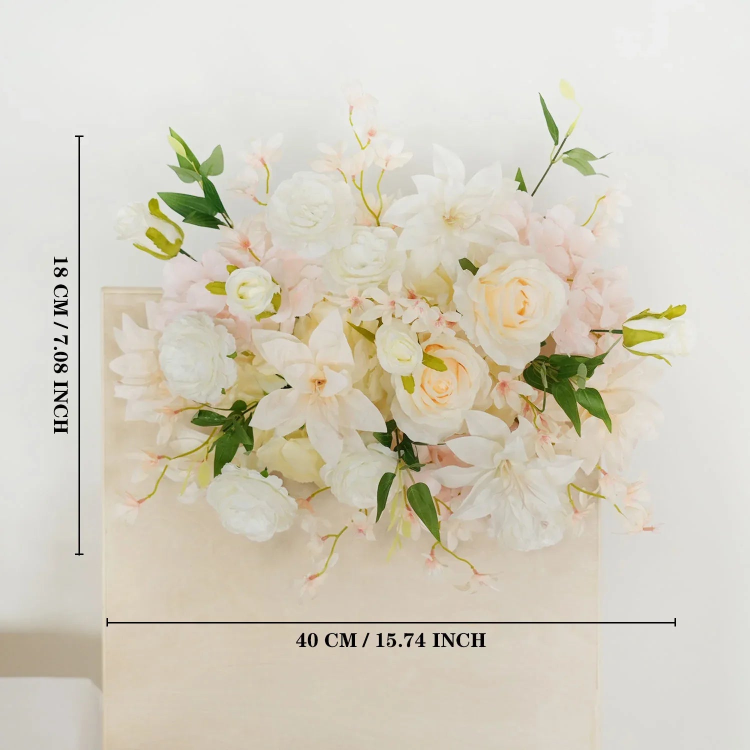 Uflower Artificial White Pink Wedding KT Backdrop Flower Row Decor - Uflower