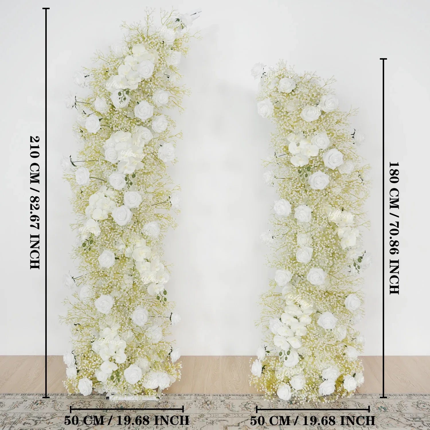 White Flower Row Decor Wedding Backdrop Horn Arch - Uflower
