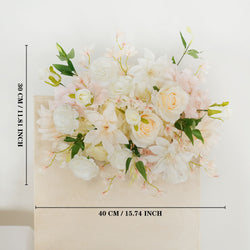 Uflower Artificial White Pink Wedding KT Backdrop Flower Row Decor