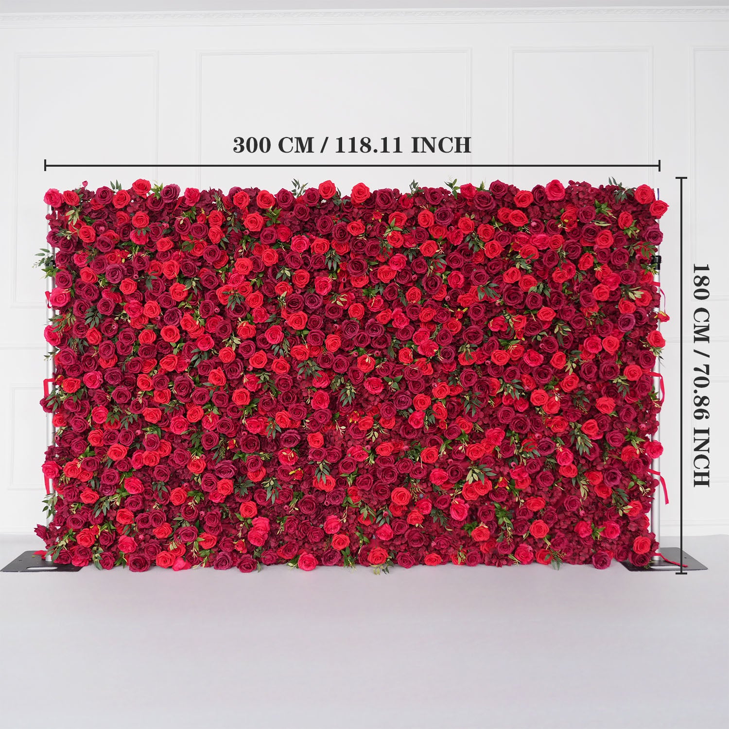 Uflower Artificial Red Rose Wall Wedding Backdrop Decor