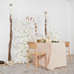 Artificial White Rose Wedding KT Backdrop Flower Row Decor