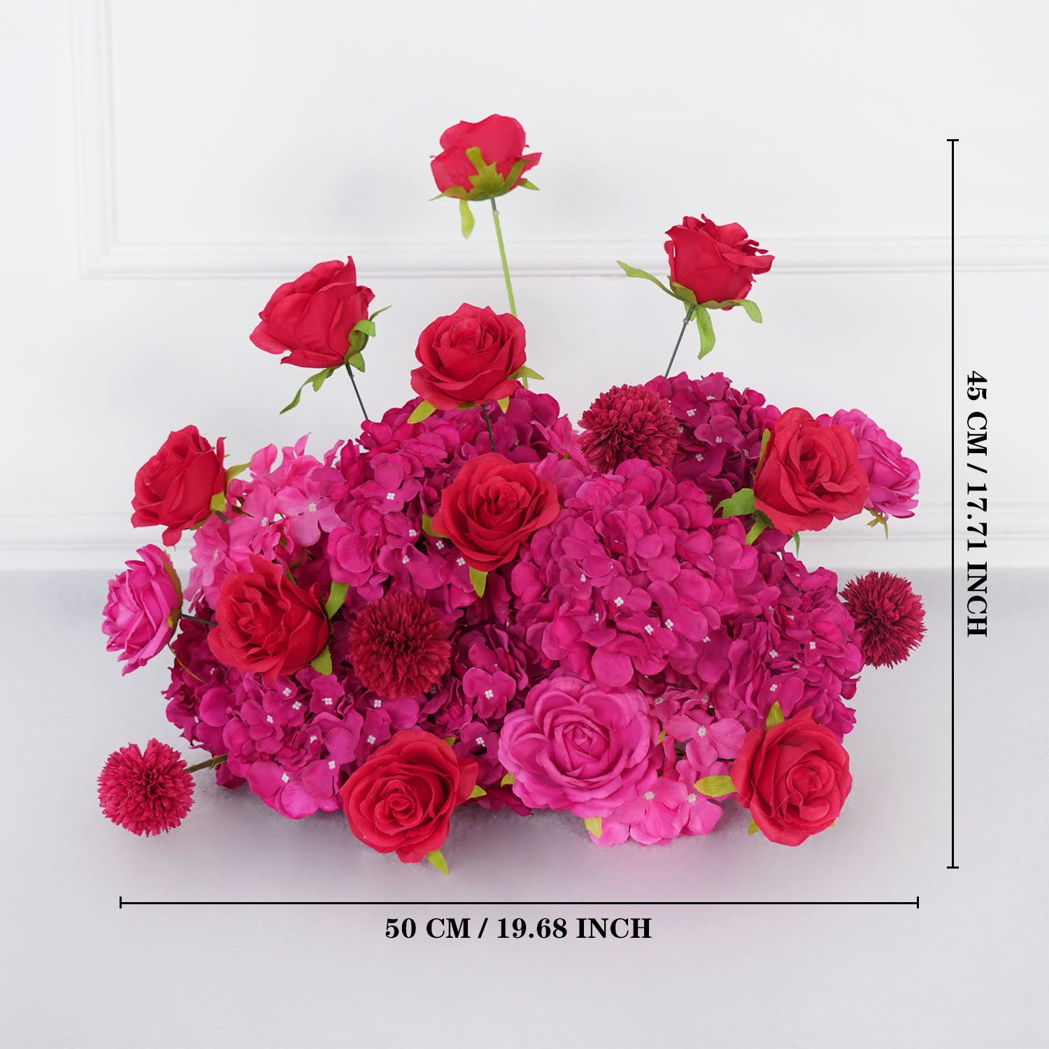 Artificial Rose Red Wedding KT Background Decor Flower Row