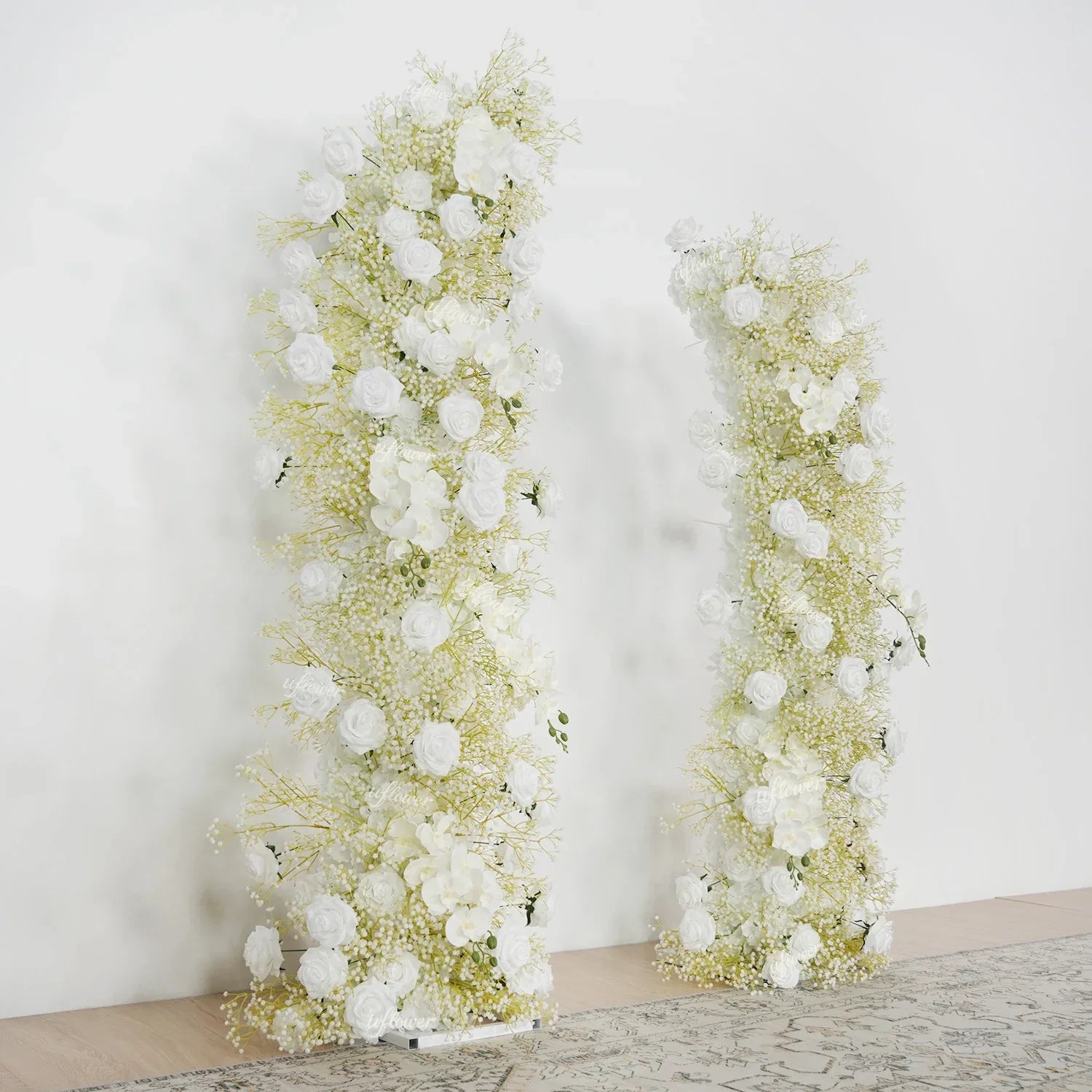 White Flower Row Decor Wedding Backdrop Horn Arch - Uflower