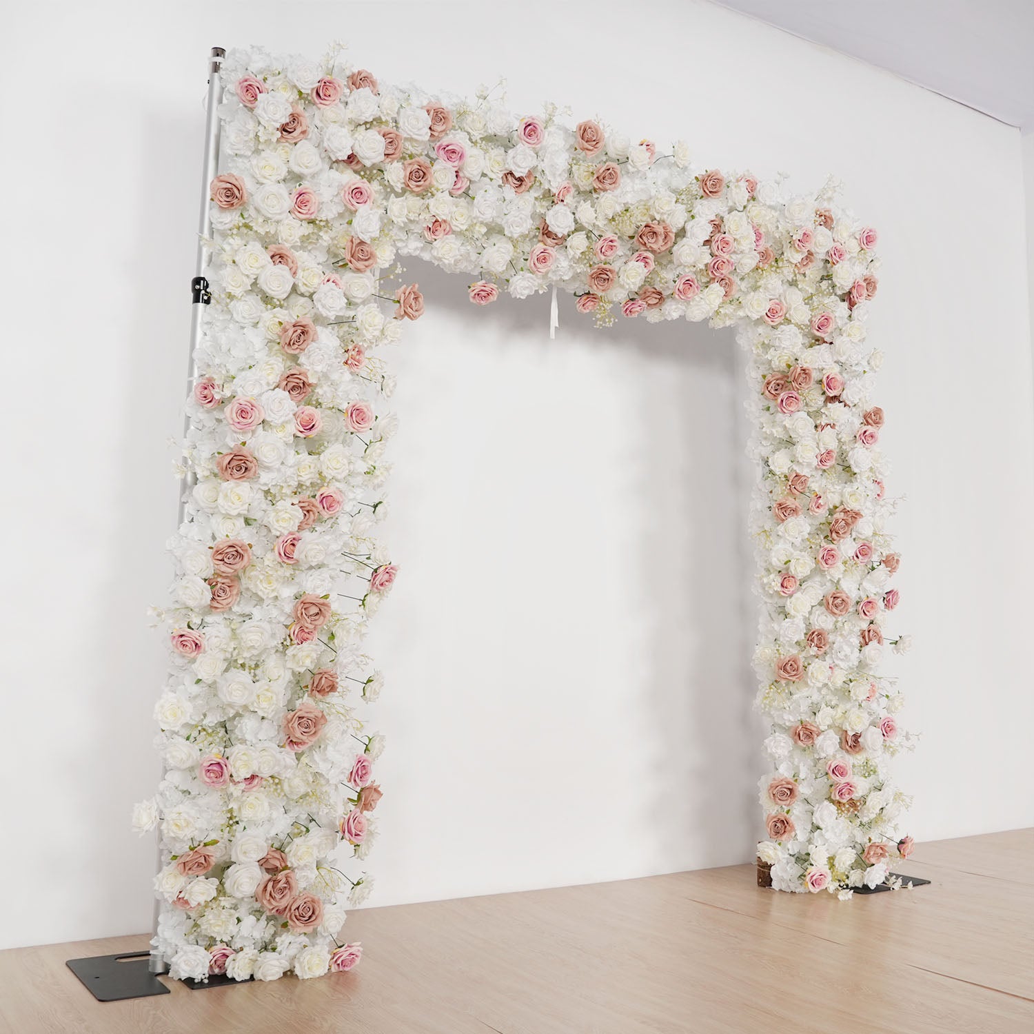 Uflower Pink Khaki Rose Wedding Background Flower Arrangement Arch Decoration