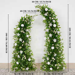 Uflower Outdoor Wedding Backdrop Horn Arch Decor Green Leaves Floral Arrangement