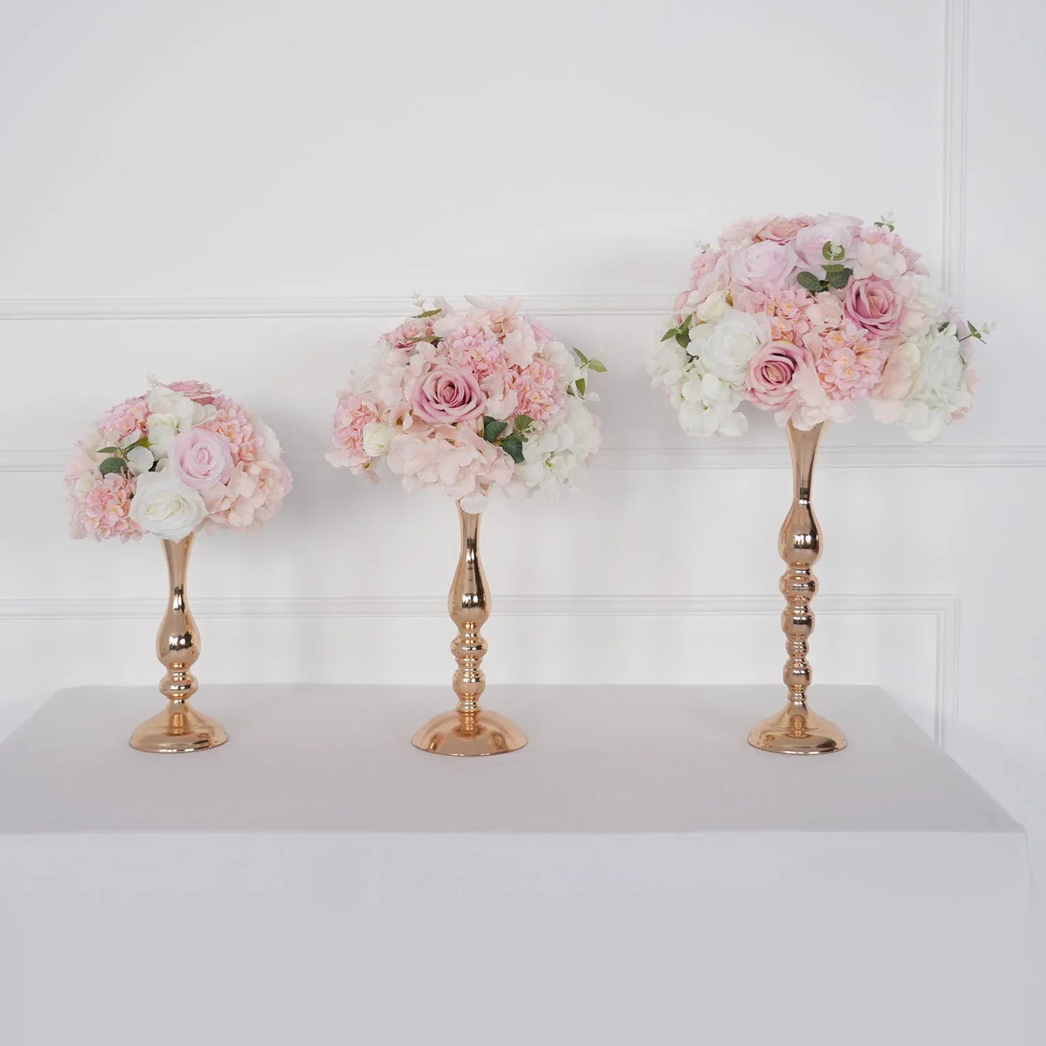 Uflower Pink Table Centerpiece Floral Ball Wedding Table Decoration - Uflower