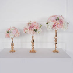 Uflower Pink Table Centerpiece Floral Ball Wedding Table Decoration