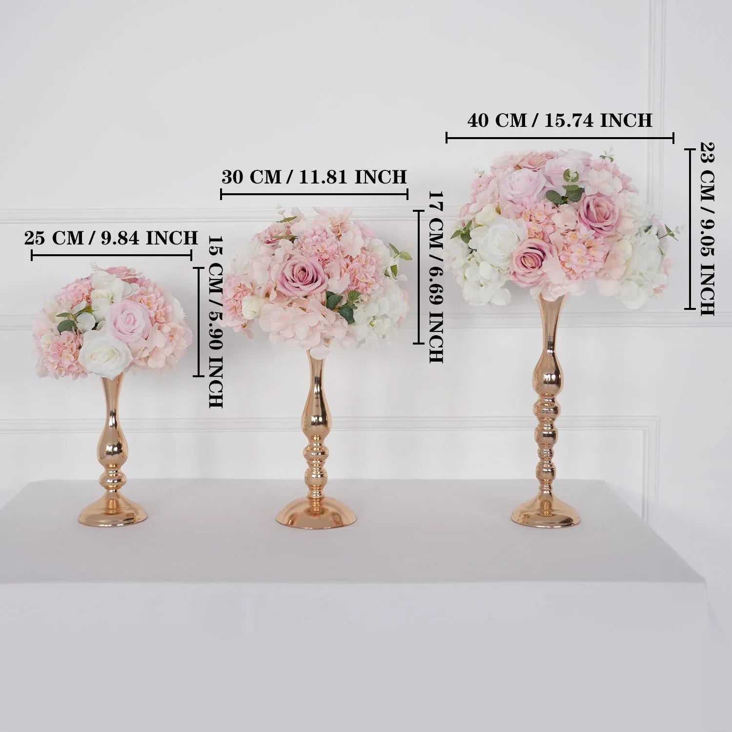 Uflower Pink Table Centerpiece Floral Ball Wedding Table Decoration - Uflower