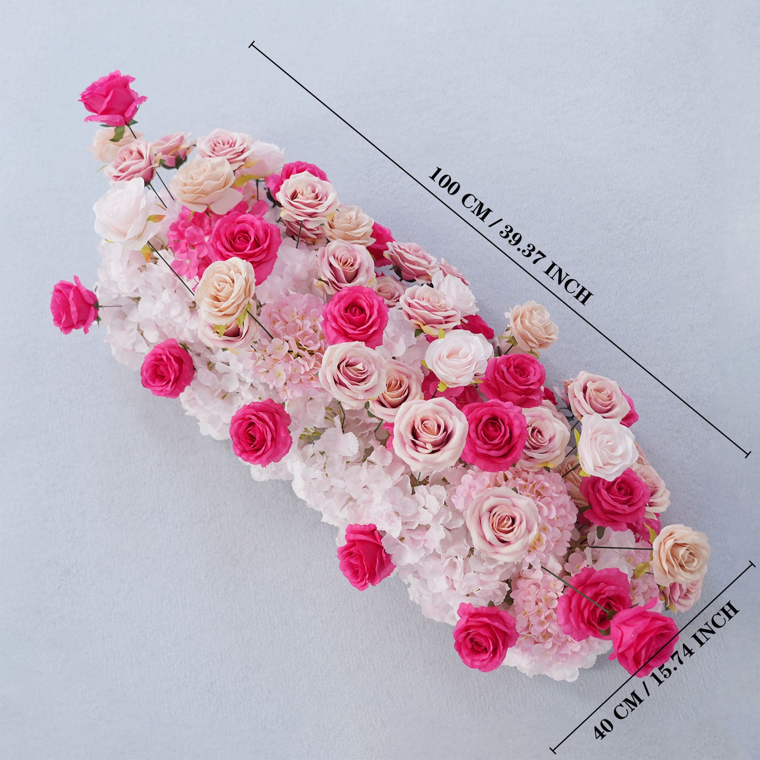 Uflower Rose red rose wedding background arch KT board decoration flower arrangement