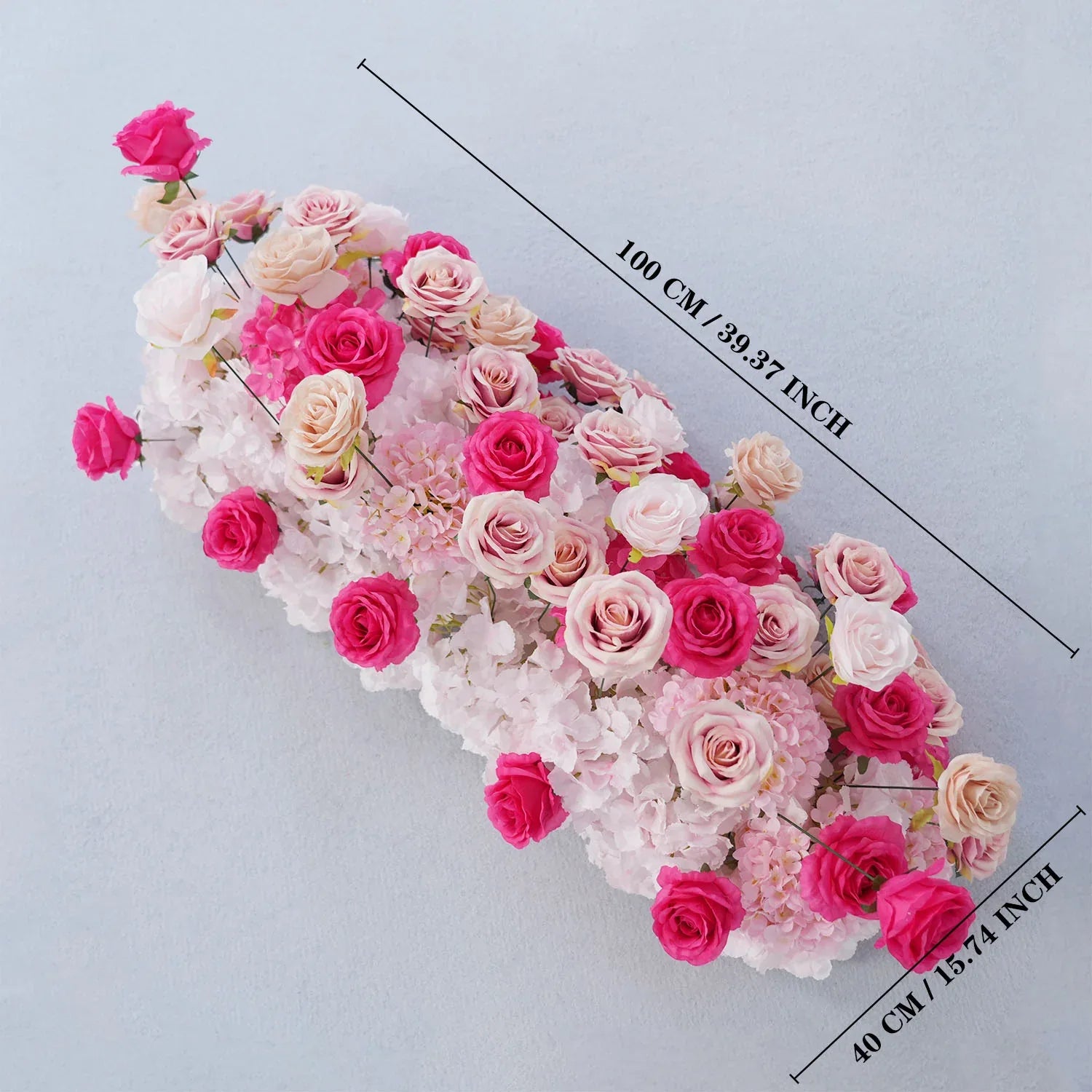 Uflower Rose red rose wedding background arch KT board decoration flower arrangement - Uflower