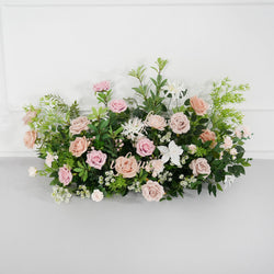 Uflower Champagne Pink Rose Green Leaf Hang Flower Floor Floral Wedding Party Event Props