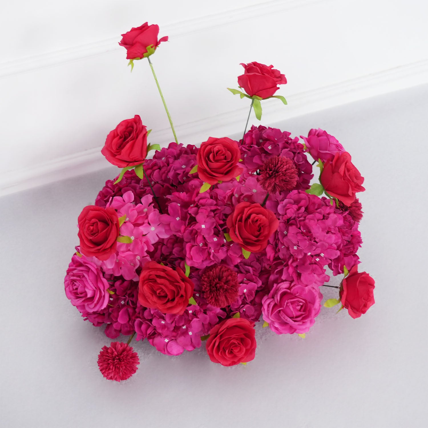 Artificial Rose Red Wedding KT Background Decor Flower Row