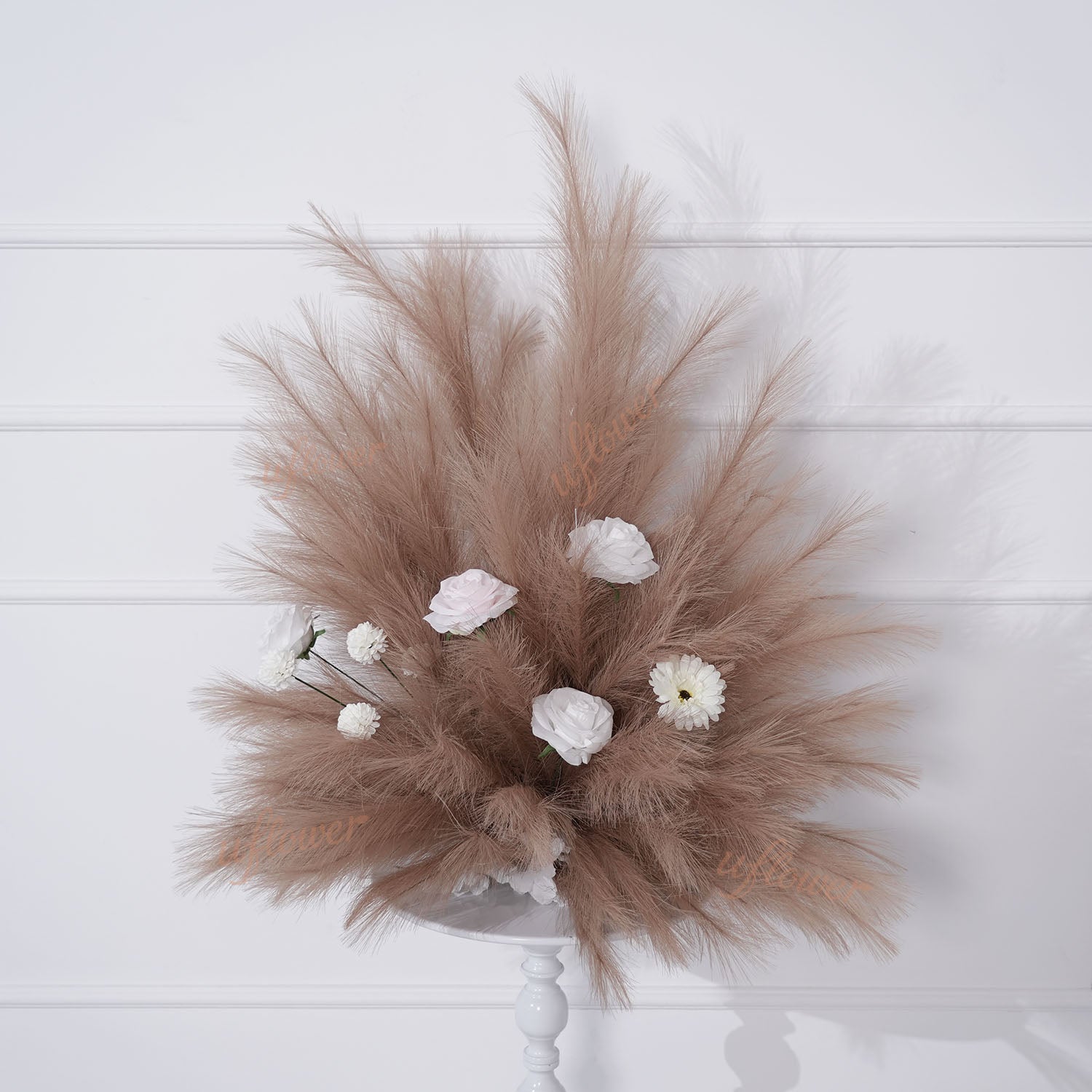 Uflower Pampas Grass Rose Wedding Floral Arrangement KT Backdrop Decor