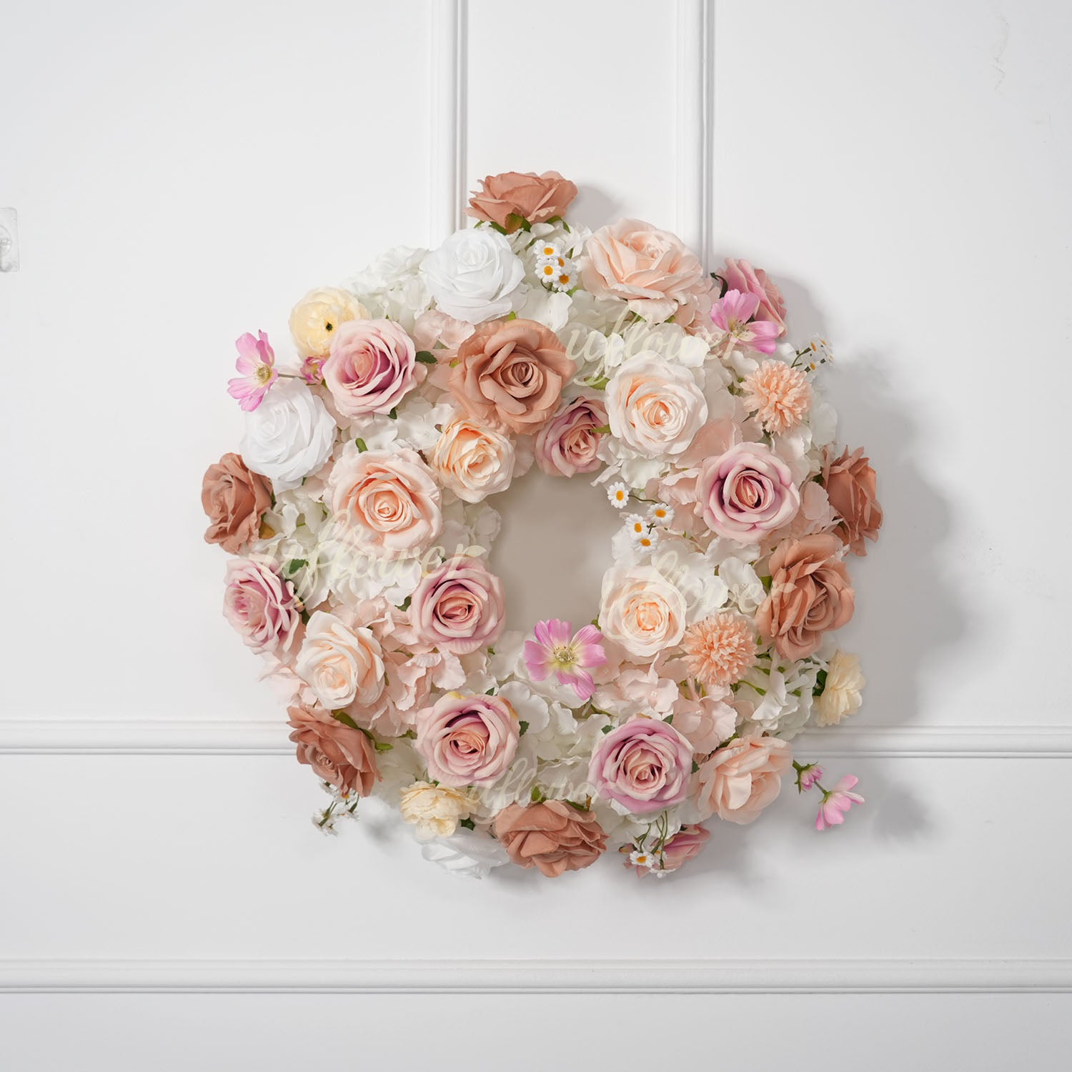 Uflower Champagne Pink Rose Arrangement Wedding Backdrop Floral Props