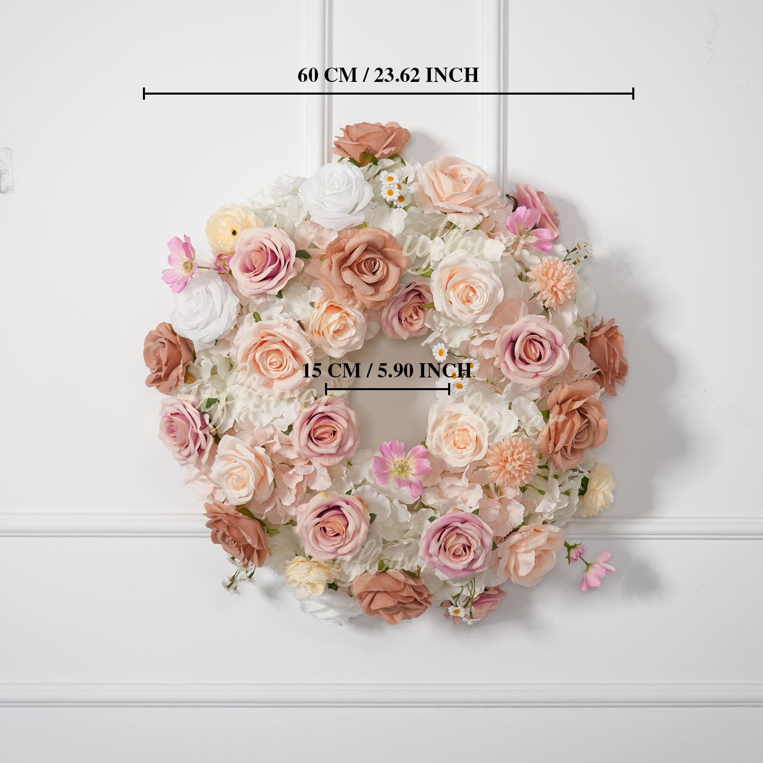 Uflower Champagne Pink Rose Arrangement Wedding Backdrop Floral Props