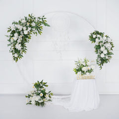 Artificial White Flower Row KT Background Wedding Decor 4 pc SET