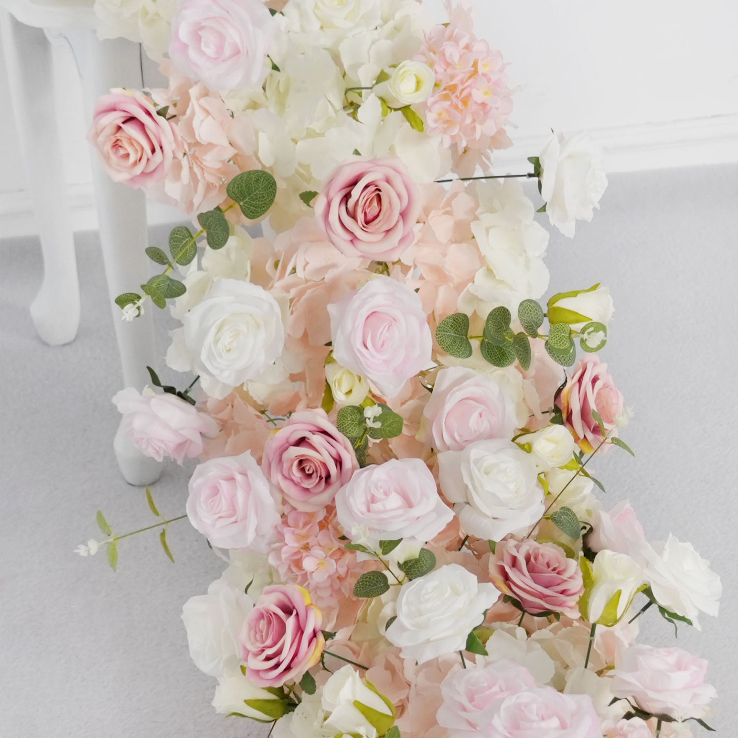 Uflower Wedding Backdrop Decor Flower Row Table Runner