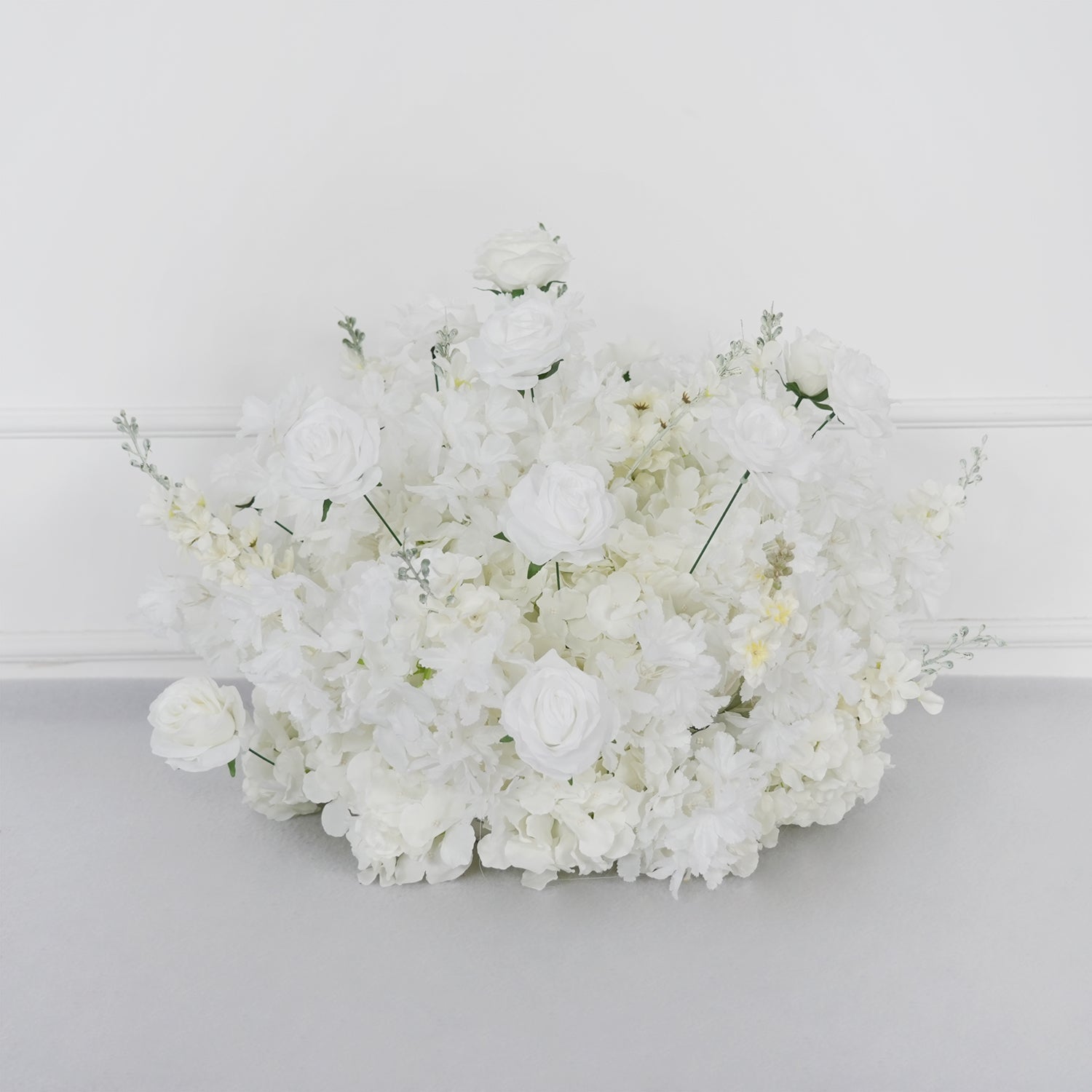 Artificial White Rose Flower Arrangement Wedding Backdrop Decor Props