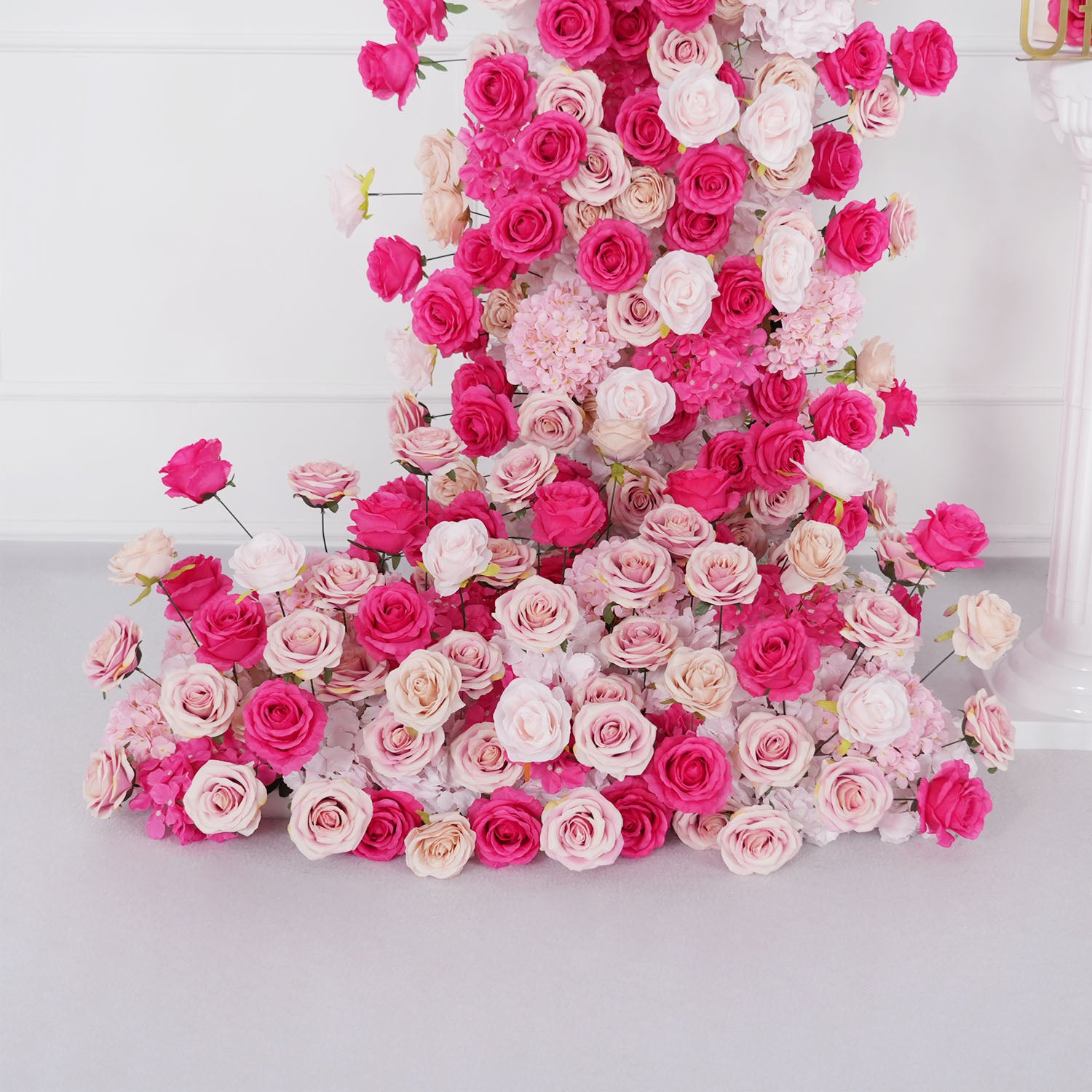 Uflower Rose red rose wedding background arch KT board decoration flower arrangement