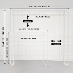 Uflower White Gold Retractable Flower Stand Adjustable Wedding Stage Background Shelf