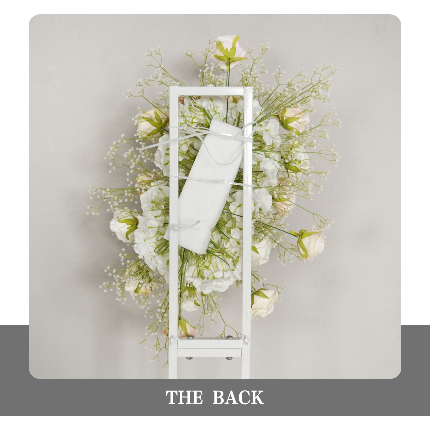 Uflower Champagne White Babysbreath Rose Arrangement Wedding KT Backdrop Decor