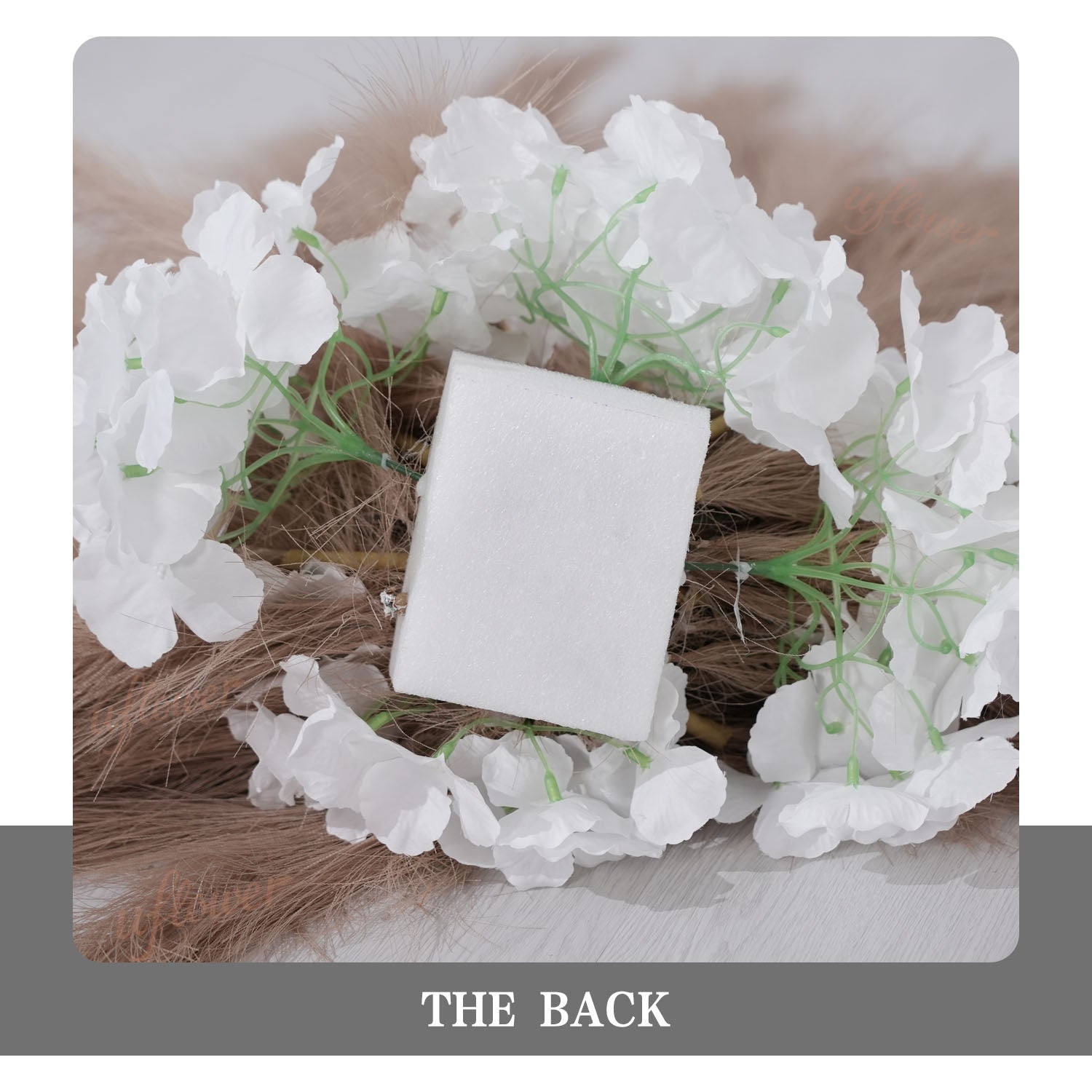 Uflower Pampas Grass Rose Wedding Floral Arrangement KT Backdrop Decor