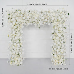 White Rose Flower Row Wedding Background Frame Arch