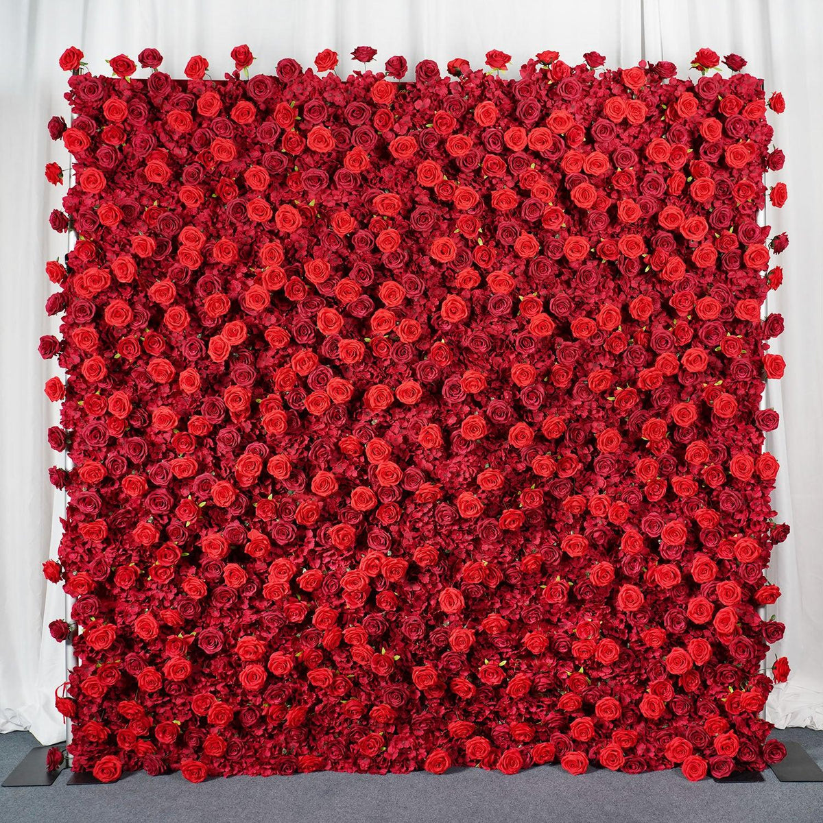 Artificial Red Rose Flower Wall Wedding Roller Blind Decor