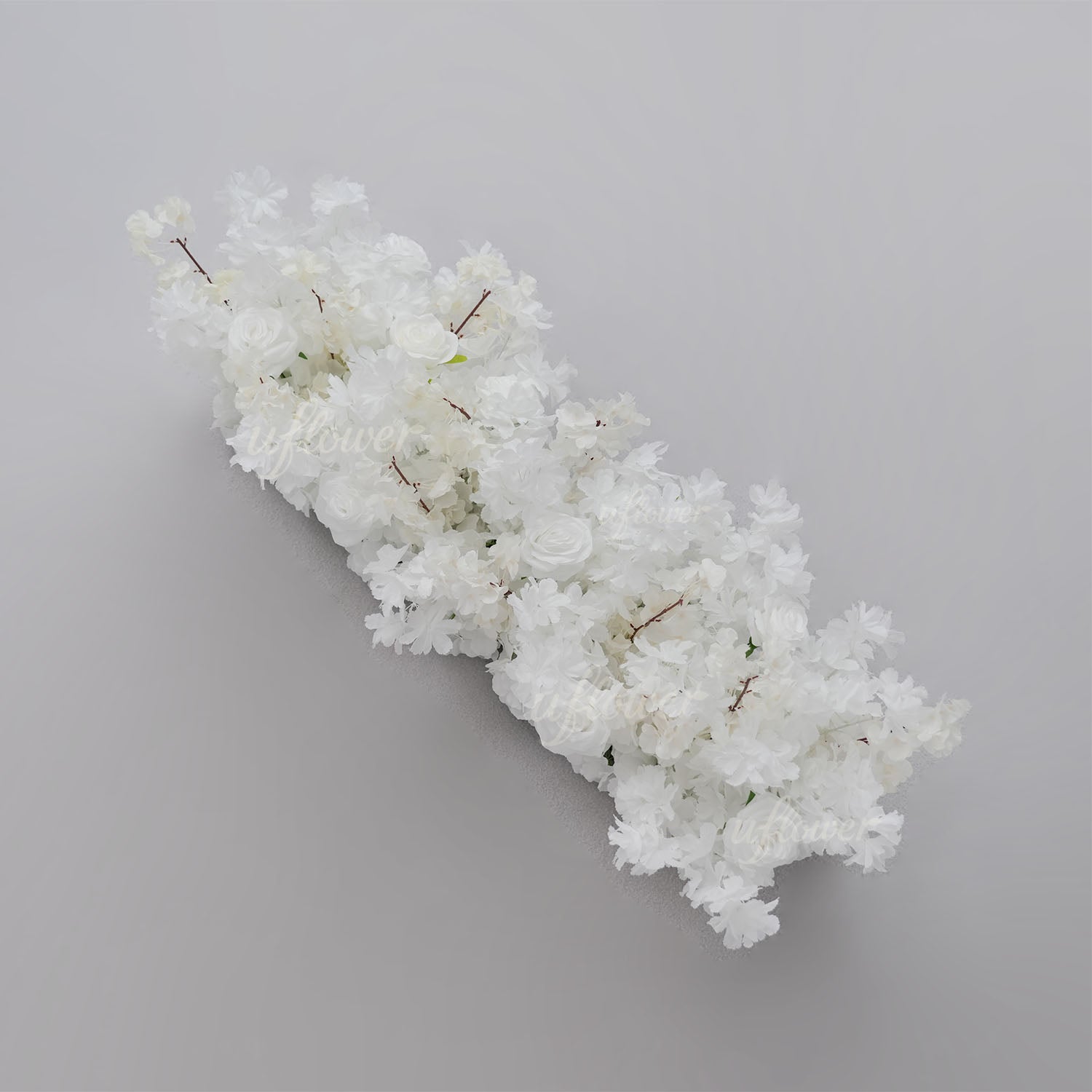 Uflower White Cherry Blossoms Wedding Background KT Board Decoration