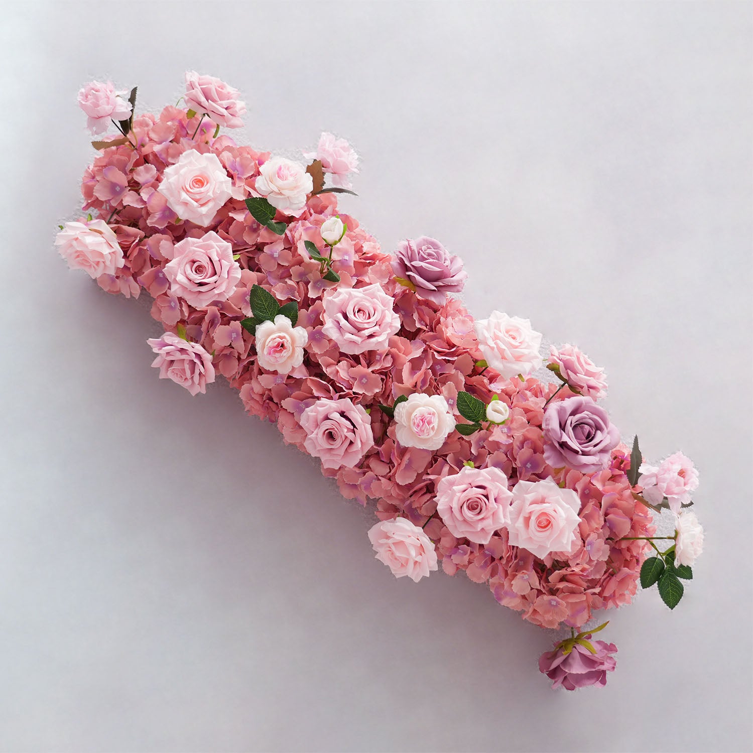 Uflower Purple Pink Floral Arrangement Wedding Party Backdrop Flower Row Decor