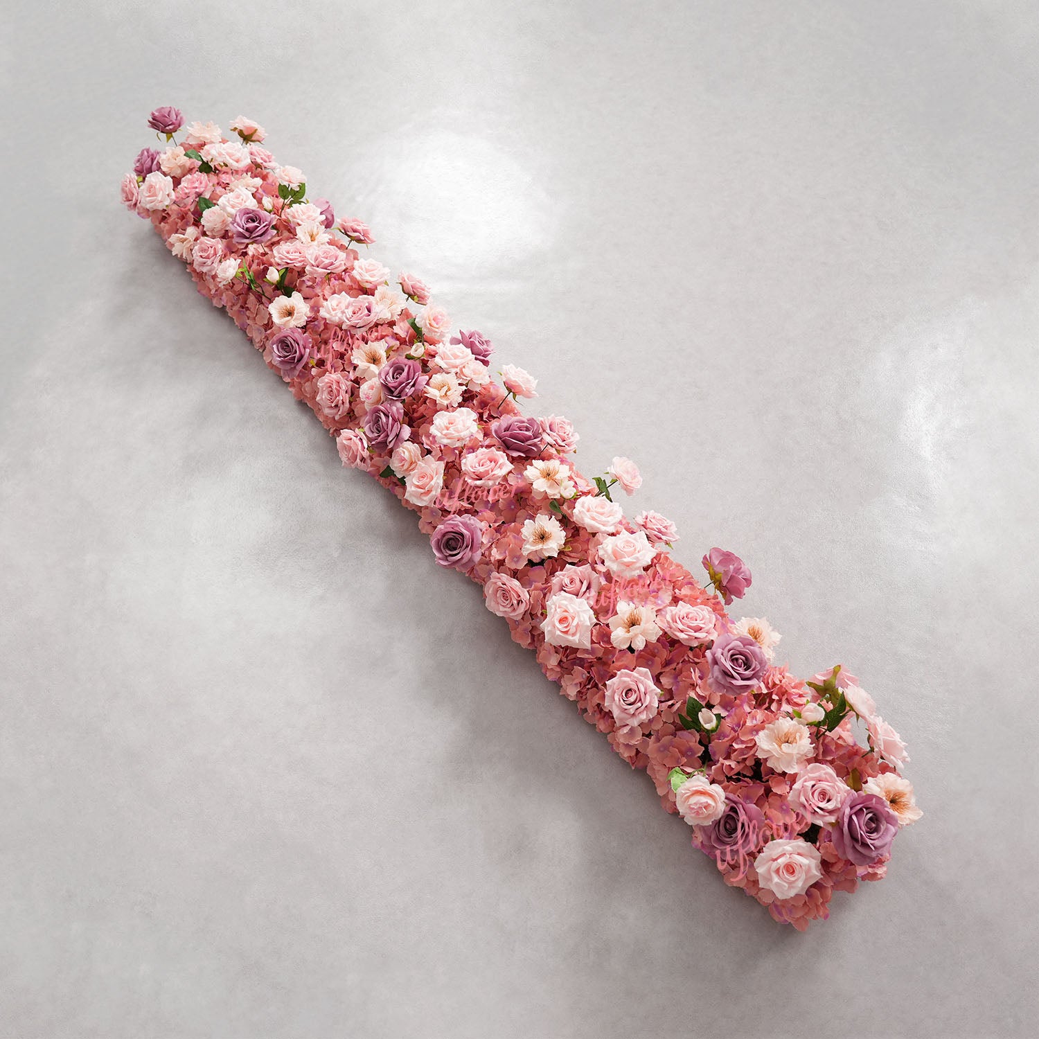 Uflower Purple Pink Floral Arrangement Wedding Party Backdrop Flower Row Decor