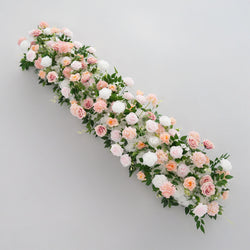 Uflower Pink White Rose Floral Square Arch Wedding Party Backdrop Decoration