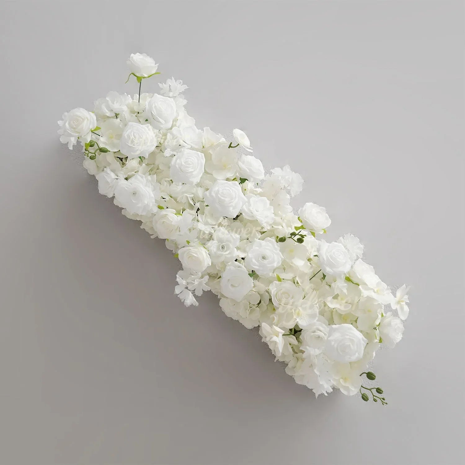 Uflower White Orchid Rose Table Runner Sofa Floral Wedding Backdrop Decor SET80185 - Uflower