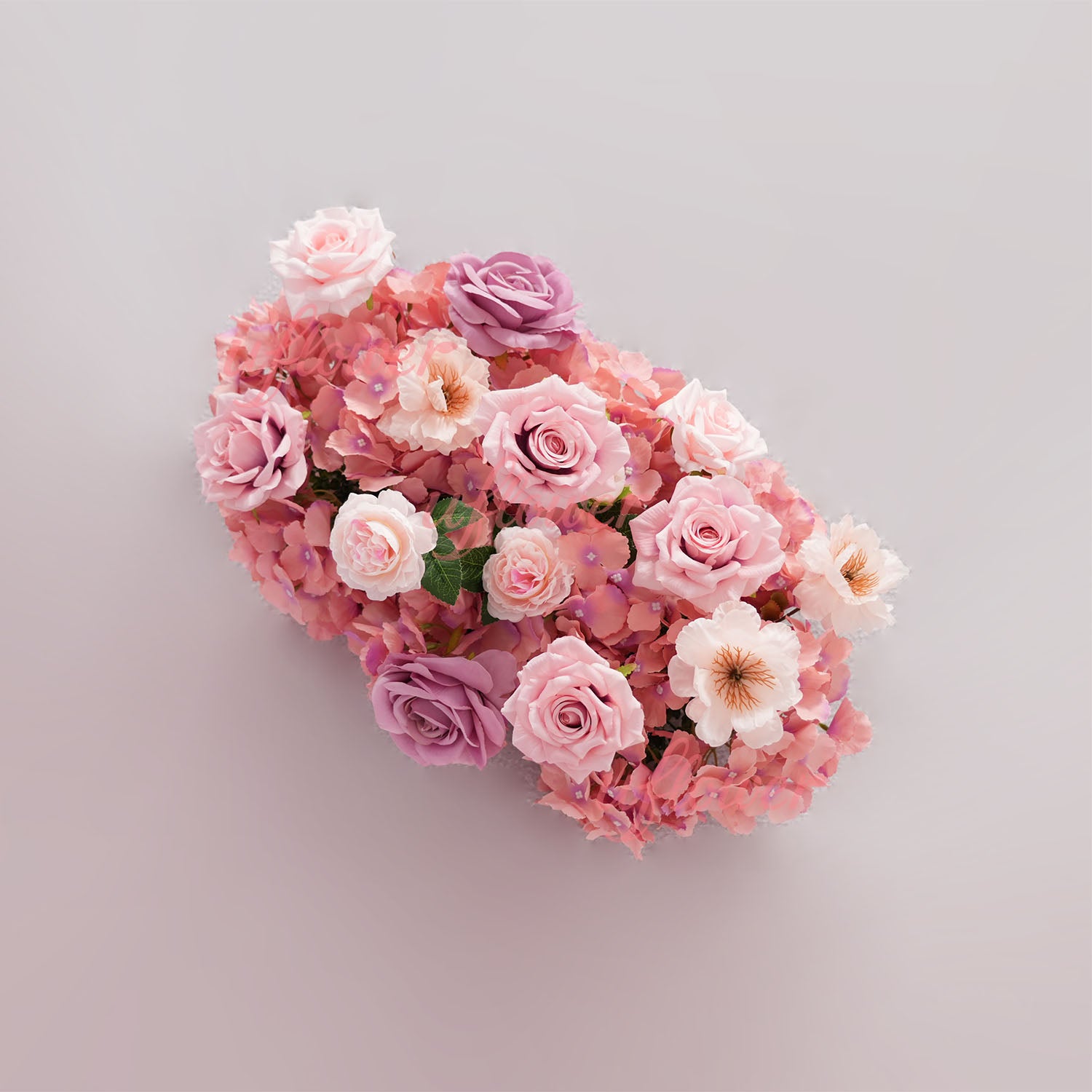 Uflower Purple Pink Floral Arrangement Wedding Party Backdrop Flower Row Decor